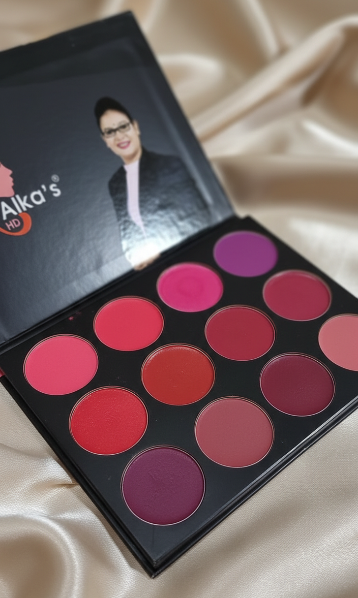 Close-up of lip shades