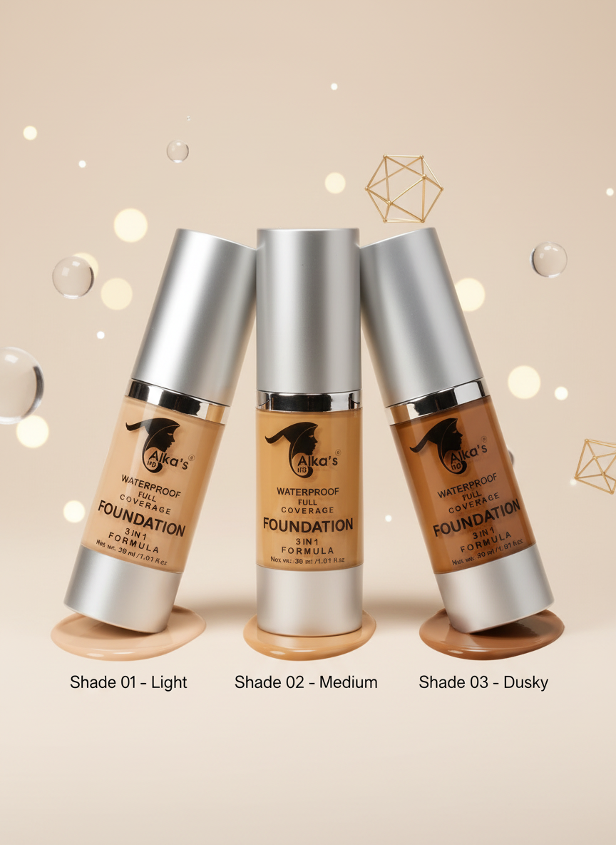 Premium Three Shade Banner - Alka's HD Foundation Collection